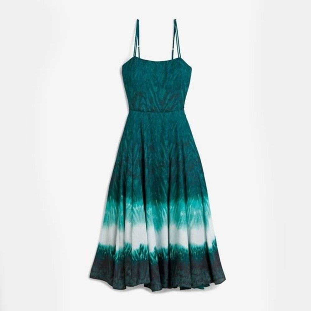 White House Black Market Teal Gradient Midi Dress